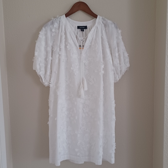 NWT Karen Kane Super Bloom Embellished Tassel Dress White Size S - Picture 4 of 11